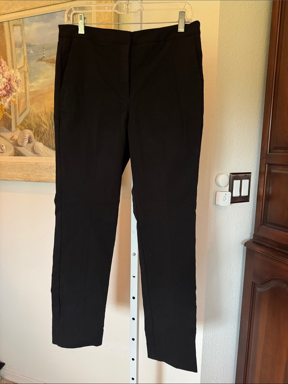 MNG Mango Black Straight Leg Office Pants Size 10 NWOT Viscose